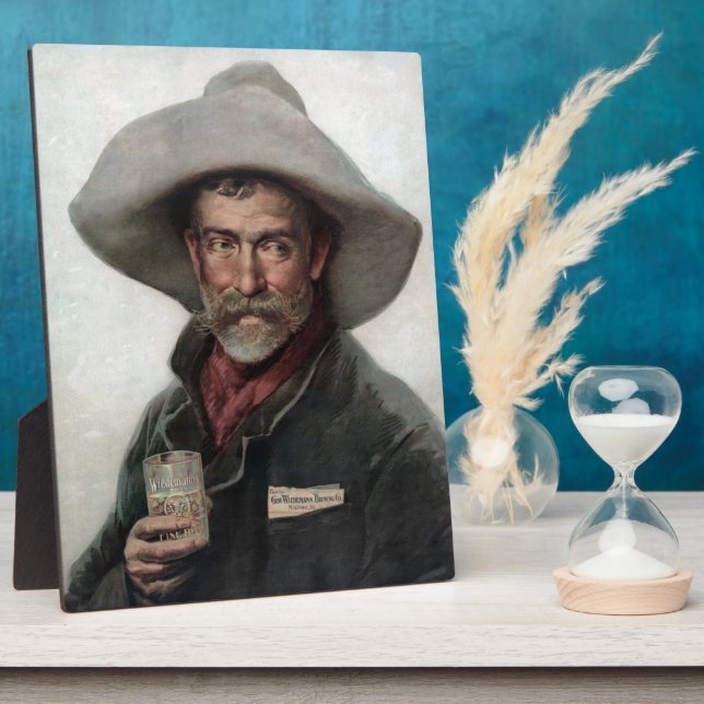 Spanish Ranchero Cowboy in Old West Saloon Plaque (Side)