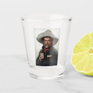 Spanish Ranchero Cowboy in Old West Saloon Shot Glass