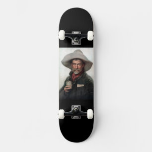 Spanish Ranchero Cowboy in Old West Saloon Skateboard