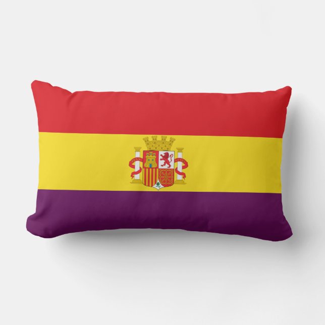 Spanish Republican Flag - Bandera República España Lumbar Cushion (Front)