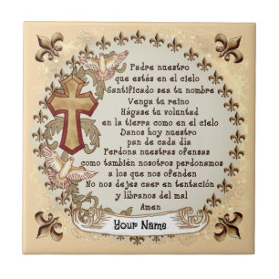 Spanish Revised Lords Prayer custom  tile