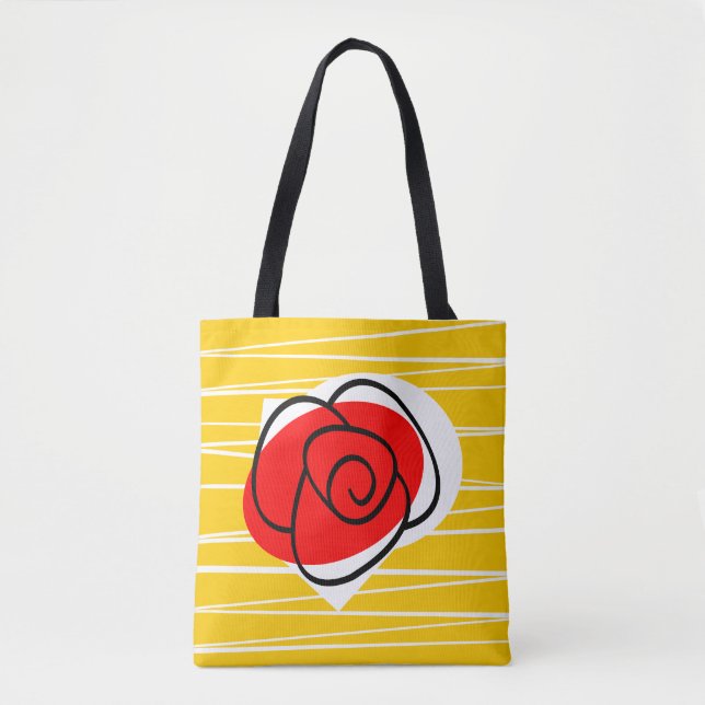 Spanish Rose all over tote red back Bag (Front)