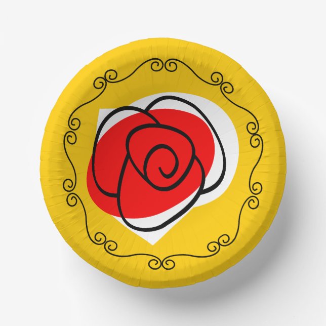 Spanish Rose Border Paper Plate (Front)