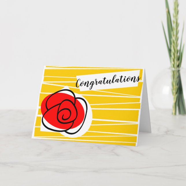 Spanish Rose Congratulations Text landscape Card (Front)