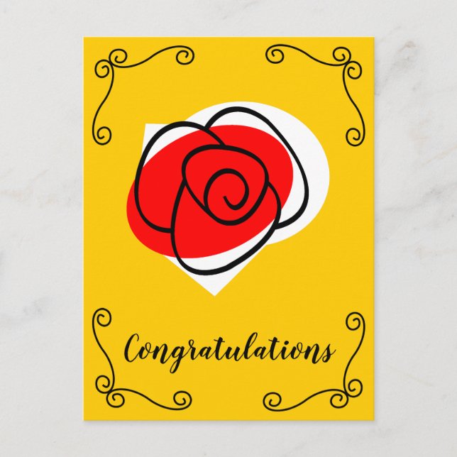 Spanish Rose Corners Congratulations vertical Postcard (Front)