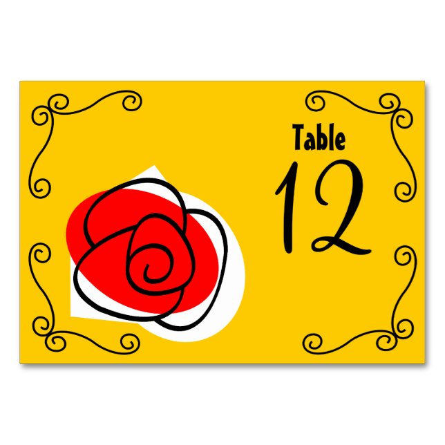 Spanish Rose Corners table card landscape (Front)