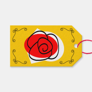 Spanish Rose Corners Text horizontal Gift Tags