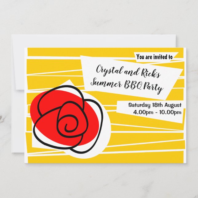 Spanish Rose invitation landscape (Front)