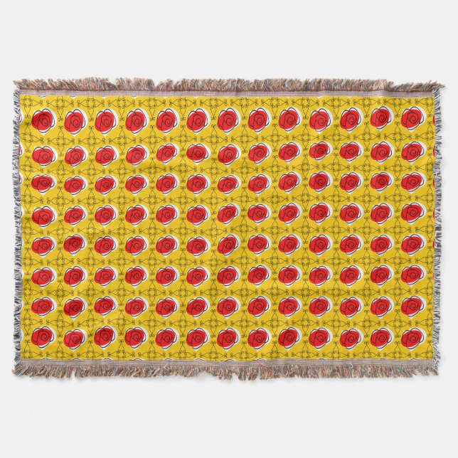 Spanish Rose Multi throw Blanket (Front)
