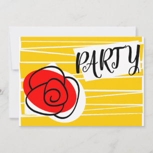 Spanish Rose Party invitation horizontal