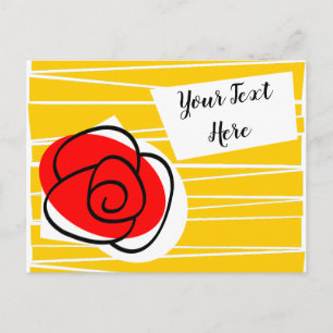 Spanish Rose Text postcard landscape