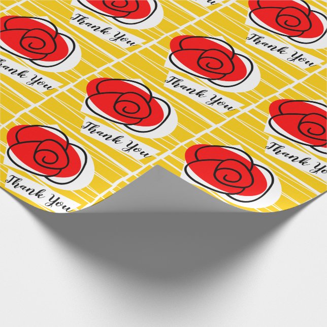 Spanish Rose Thank You wrapping paper (Corner)