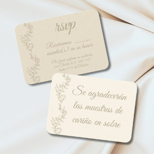 Spanish RSVP Muestra de Cariño en Sobre Champagne Enclosure Card