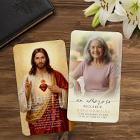 Spanish Sacred Heart Jesus Memorial Prayer Cards