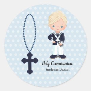 Spanish Sailor First Communion boy Classic Round Sticker