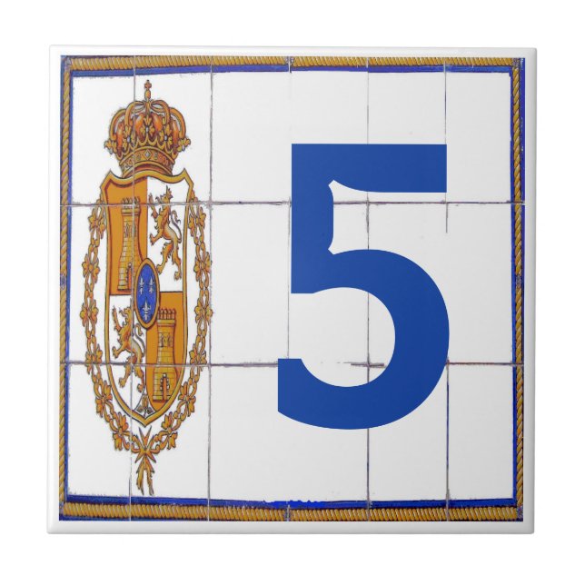 Spanish  Seal Letter &  House Number Tiles (Front)