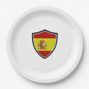 Spanish shield flag paper plate