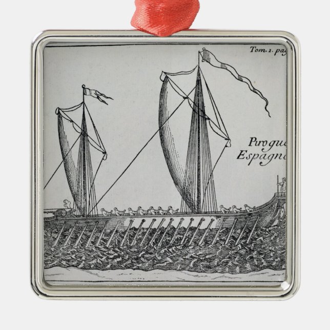 Spanish Ship' Metal Tree Decoration (Front)