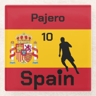 Spanish Soccer, customisable Glass Coaster