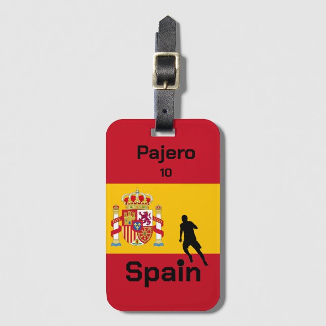 Spanish Soccer, customisable  Luggage Tag (Front Vertical)