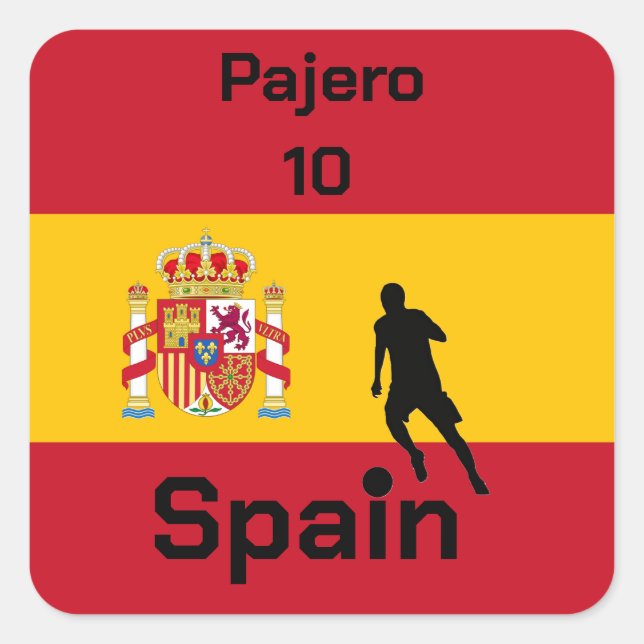 Spanish Soccer, customisable  Square Sticker (Front)