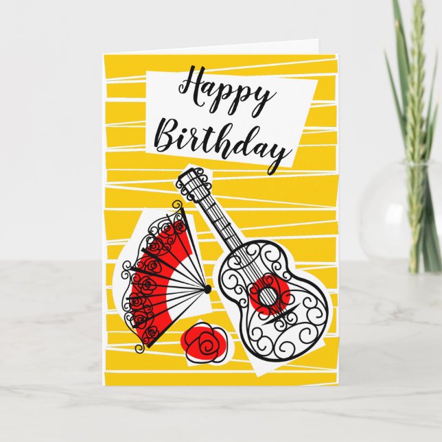 Spanish Souvenirs Birthday Inside Text vertical Card (Front)