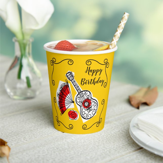 Spanish Souvenirs Birthday Paper Cups (Insitu)