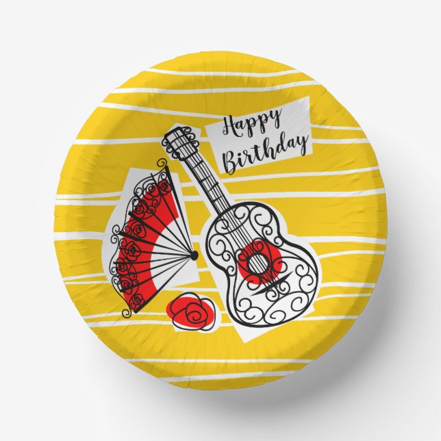 Spanish Souvenirs Birthday  Paper Plate (Front)