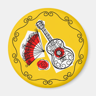 Spanish Souvenirs Border magnet round