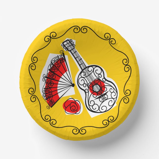 Spanish Souvenirs Border Paper Plate (Front)