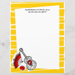 Spanish Souvenirs Border Stripe Text 8.5 x 11