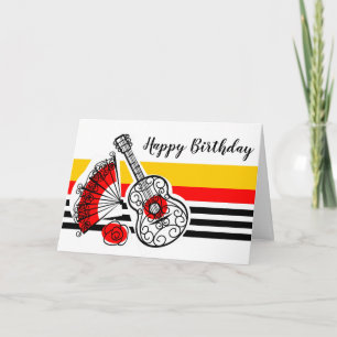 Spanish Souvenirs Classic Birthday Text landscape Holiday Card