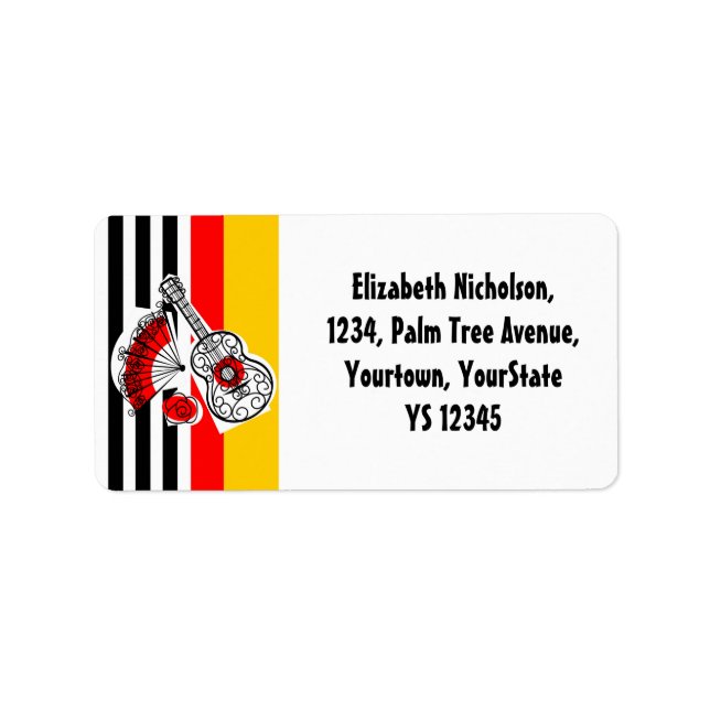Spanish Souvenirs Classic Stripe address label (Front)