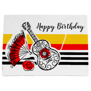 Spanish Souvenirs Classic Stripe Birthday large Gift Bag