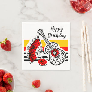 Spanish Souvenirs Classic Stripe Birthday Napkin