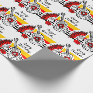 Spanish Souvenirs Classic Stripe Birthday Wrapping Paper