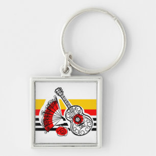 Spanish Souvenirs Classic Stripe keychain square
