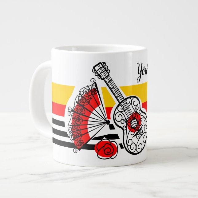 Spanish Souvenirs Classic Stripe Name mug jumbo (Front Left)