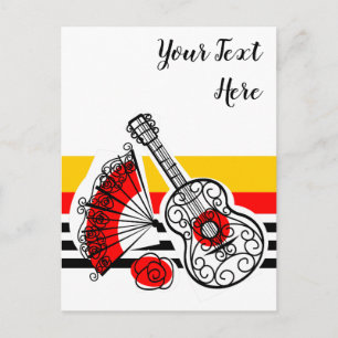 Spanish Souvenirs Classic Stripe Text Postcard