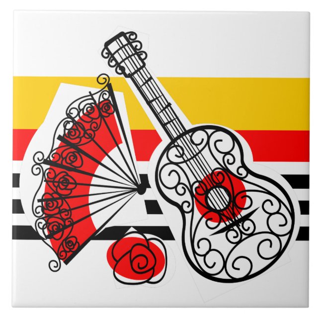 Spanish Souvenirs Classic Stripe Tile (Front)