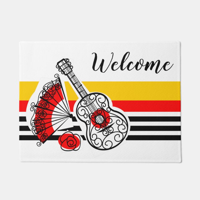 Spanish Souvenirs Classic Stripe Welcome doormat (Front)