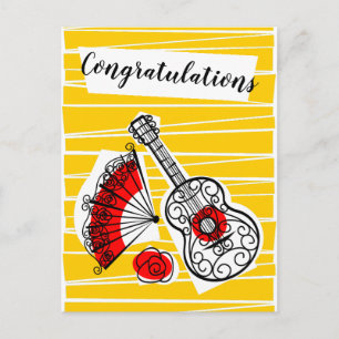 Spanish Souvenirs Congratulations vertical Postcard