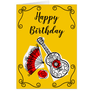 Spanish Souvenirs Corners Birthday Text vertical