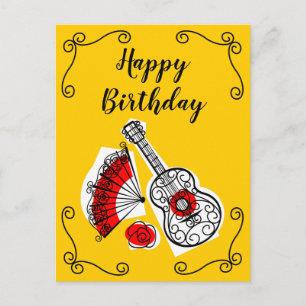 Spanish Souvenirs Corners Birthday vertical Postcard
