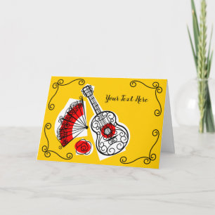 Spanish Souvenirs Corners Text horizontal Holiday Card