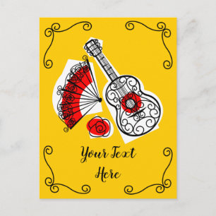 Spanish Souvenirs Corners Text vertical Postcard