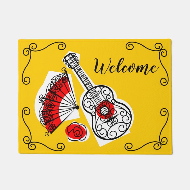Spanish Souvenirs Corners Welcome doormat (Front)
