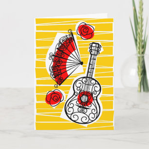 Spanish Souvenirs Group vertical greetings card
