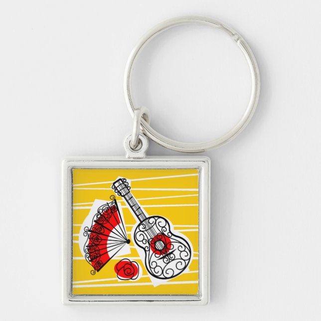 Spanish Souvenirs keychain square (Front)