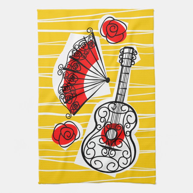 Spanish Souvenirs kitchen towel (Vertical)